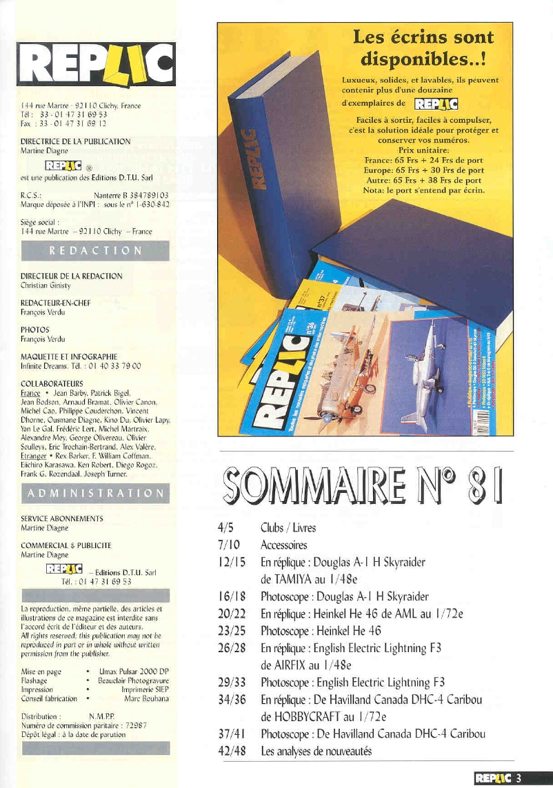 Replic 081 - Heinkel He 46, DHC-4 Caribou, EE-BAC Lightning